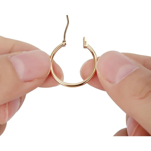 14K Gold Filled Hoop Earrings Set Women Lightweight Tarnish Resistant Waterproof - Picture 6 of 6